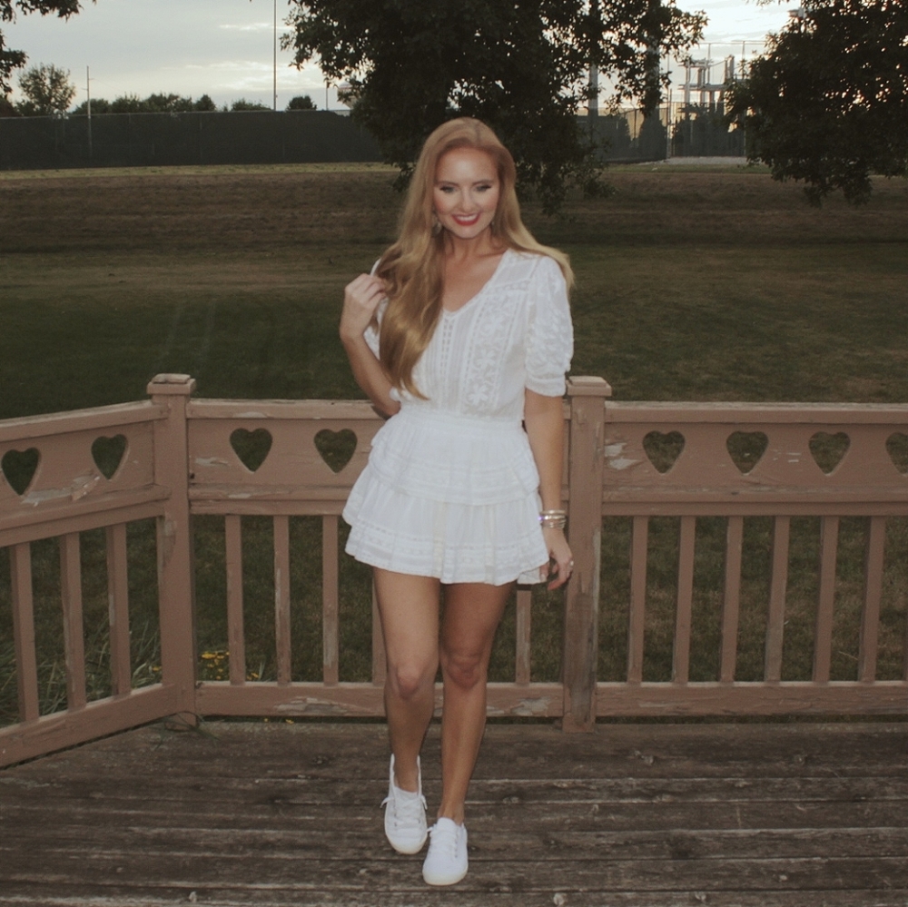 Loveshackfancy white mini dress